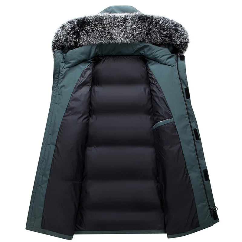 Doudoune Hiver Grise - Duvet de Canard, Coupe-Vent